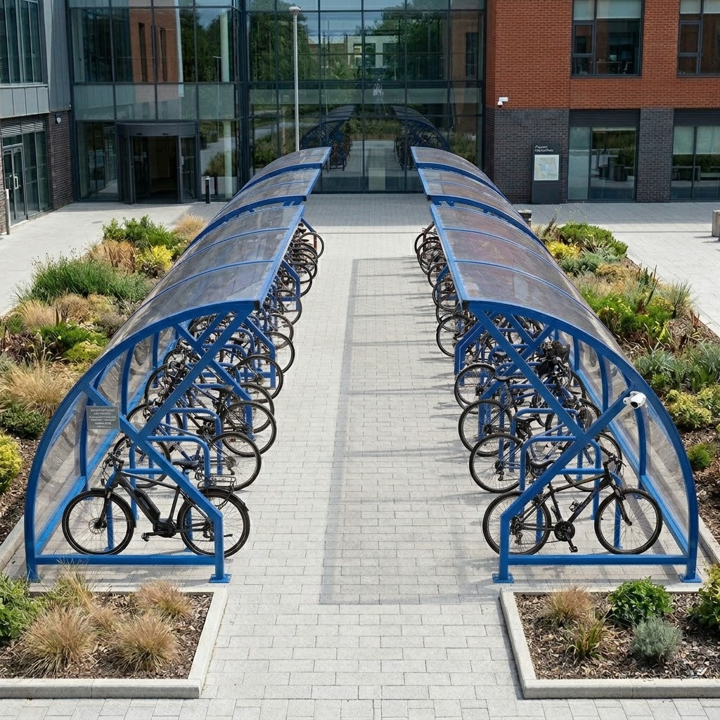 Premium 48-Cycle Open-Compound Bike Storage Shelter