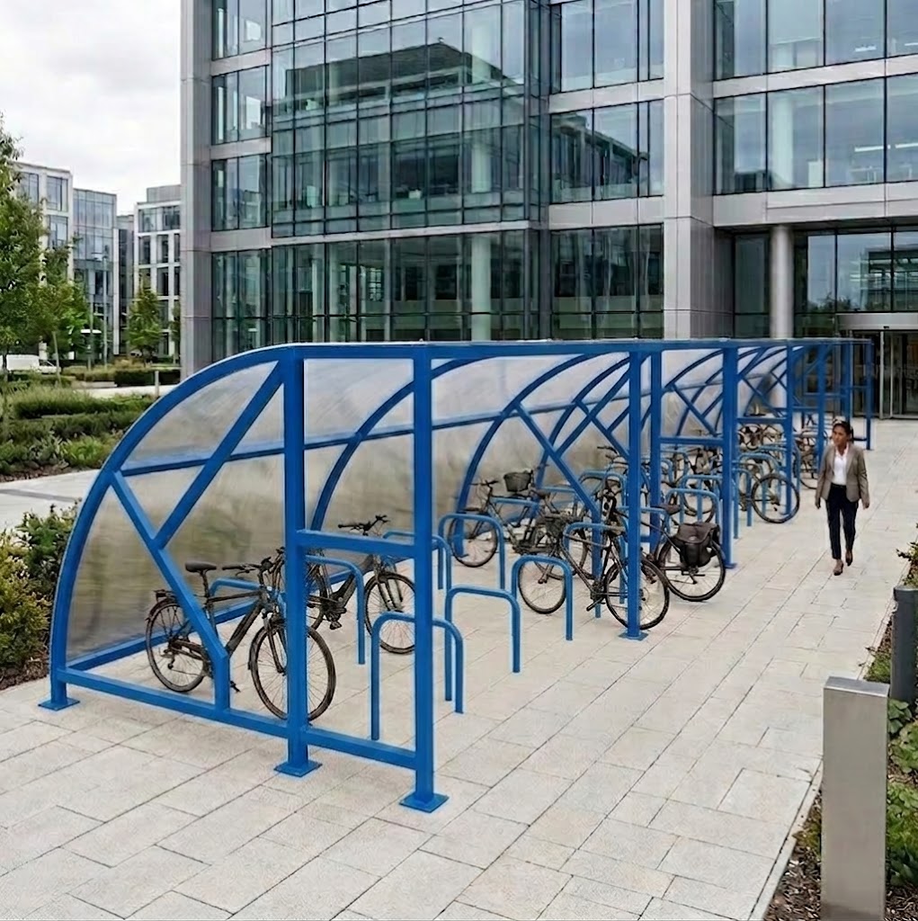Premium Extended Front Bicycle Shelter (24 Cycle Capacity)