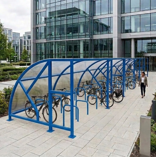 Premium Extended Front Bicycle Shelter (24 Cycle Capacity)