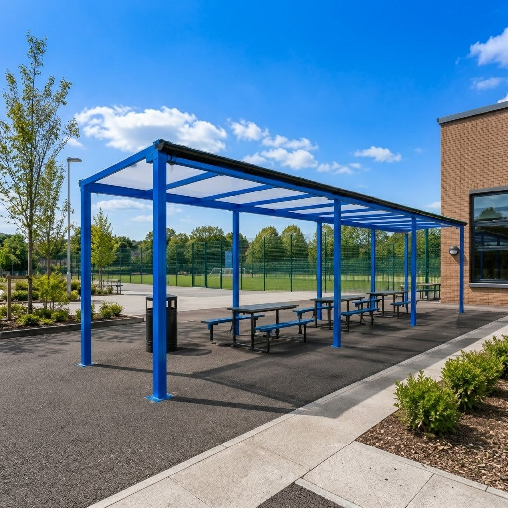Premium Linear Mono Pitch Roof Canopy with Steel Frame & Polycarbonate Panels