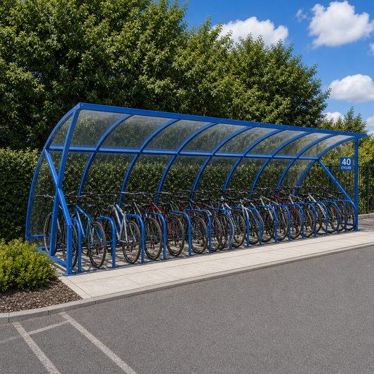 Premium Open-Front Cycle Shelter – 40 Bicycle Capacity