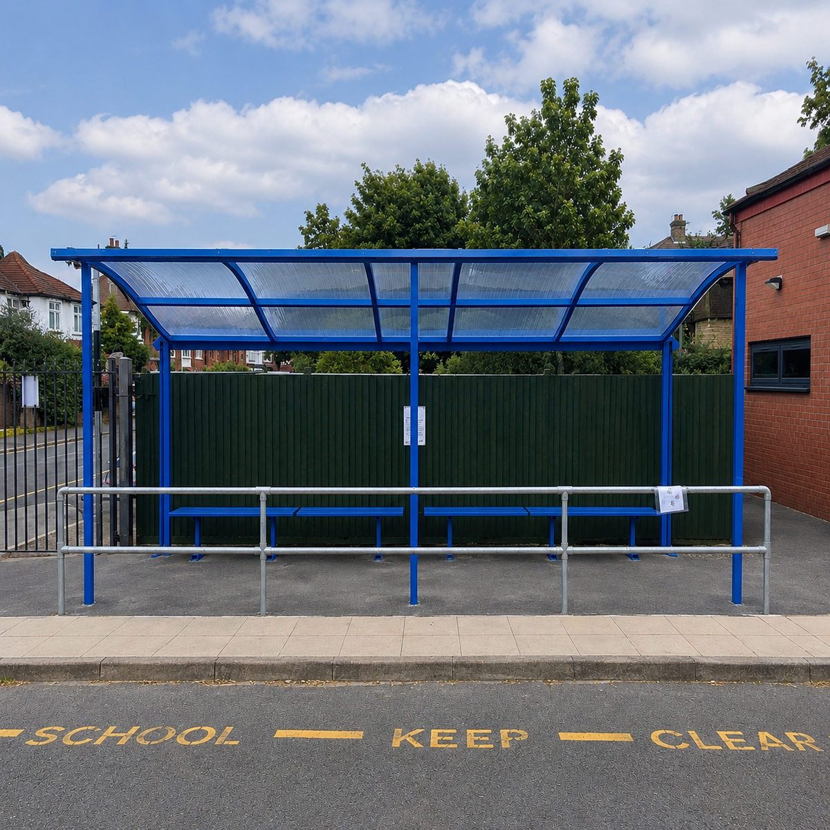 School Parent Waiting Wave Canopy Shelter – 6.5m x 2.8m Outdoor Covered Waiting Area