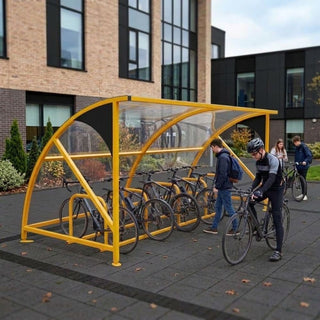 10 Cycle Bike Shelter – Curved Roof Steel Bicycle Storage with Weather Protection