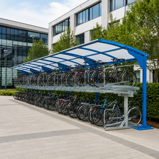Two-Level 70 Bike Parking Shelter – Galvanised Steel Cycle Storage