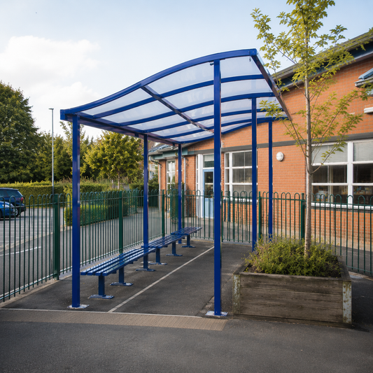 Wave Roof 60 Series Outdoor Canopy with Steel Frame & Polycarbonate Panels